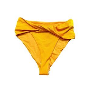 Agua Bendita, Women's High Rise Bikini BOTTOMS ONLY, Gold/Yellow, XL, NWT